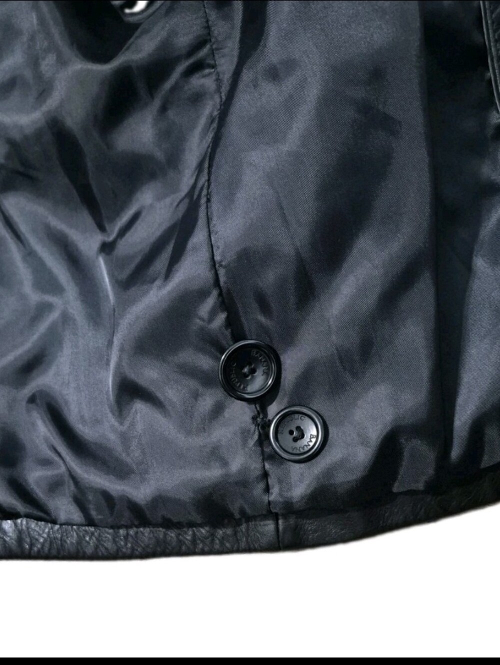 Banana Republic Men's Double-Breasted Leather Pea Coat in Black Size M. - Picture 7 of 11